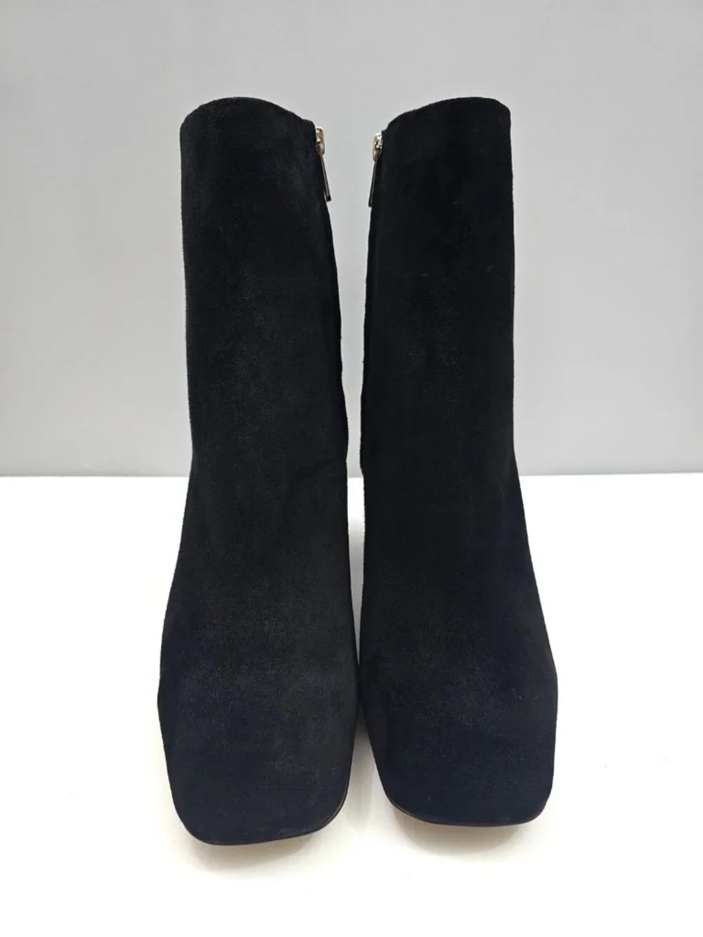 Sam Edelman Codie Block Heel Ankle Boot Womens 11 Black Suede Square Toe